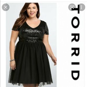 Black Torrid Sequin Dress NWT
